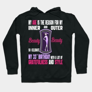 33 Year Old Women Gift Fabulous Bday 1988 - Girls 33th Birthday Hoodie